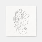 Hand Drawn Lion - Minimalist Line Art Servet (Voorkant)
