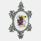 Hand Drawn Little Boo Crew Halloween Tin Sneeuwvlok Ornament (Links)