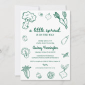 Hand Drawn Little Sprout Locally Grown Baby Shower Kaart (Voorkant)