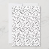 Hand Drawn Love and Hearts Doodle Wedding Kaart (Achterkant)