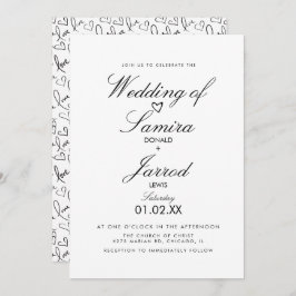 Hand Drawn Love and Hearts Doodle Wedding Kaart