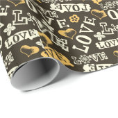 Hand Drawn Love Pattern Cadeaupapier (Rol Hoek)