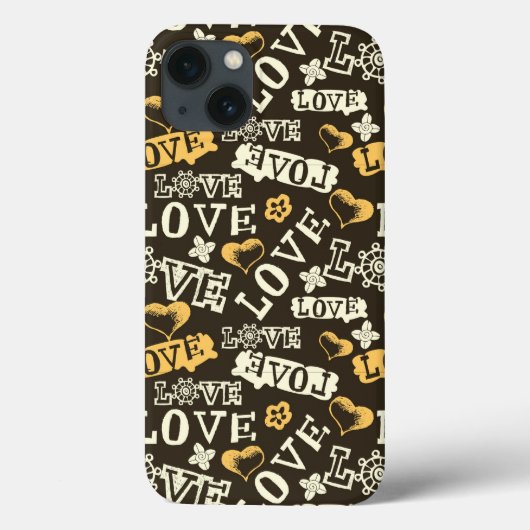 Hand Drawn Love Pattern Case-Mate iPhone Case (Achterkant)
