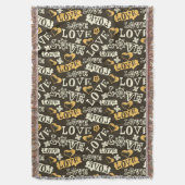 Hand Drawn Love Pattern Deken (Voorkant Verticaal)