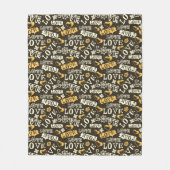 Hand Drawn Love Pattern Fleece Deken (Voorkant)