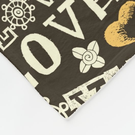 Hand Drawn Love Pattern Fleece Deken (Hoek)