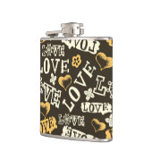 Hand Drawn Love Pattern Heupfles (Links)