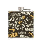 Hand Drawn Love Pattern Heupfles (Achterkant)