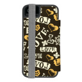 Hand Drawn Love Pattern Incipio iPhone Portemonnee Hoesje (Agenda Achterkant)