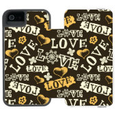 Hand Drawn Love Pattern Incipio iPhone Portemonnee Hoesje (Agenda Open)