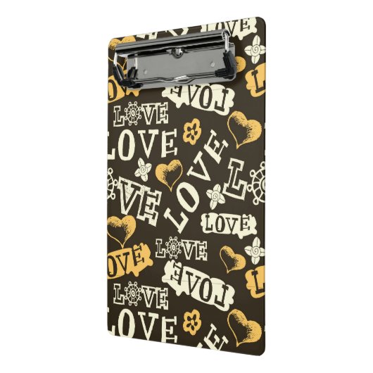 Hand Drawn Love Pattern Mini Klembord (Angled2)