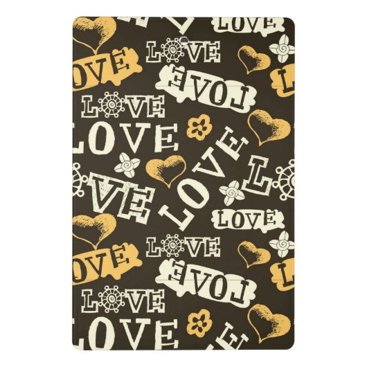 Hand Drawn Love Pattern Mini Klembord (Achterkant)