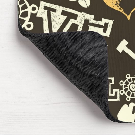 Hand Drawn Love Pattern Muismat (Hoek)