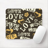 Hand Drawn Love Pattern Muismat (Met muis)