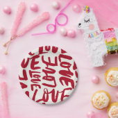 Hand-Drawn Love Pattern Playful Modern Romantic  Papieren Bordje (Feest)