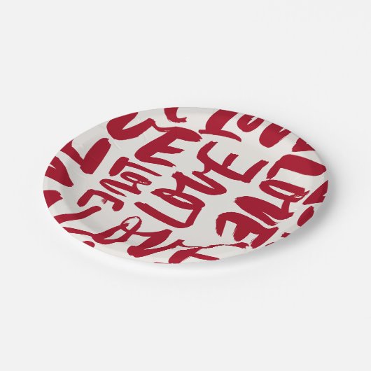 Hand-Drawn Love Pattern Playful Modern Romantic  Papieren Bordje (Gekanteld)