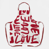 Hand-Drawn Love Pattern Playful Modern Romantic  Schort (Voorkant)