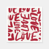 Hand-Drawn Love Pattern Playful Modern Romantic Servet (Voorkant)