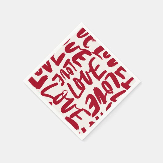 Hand-Drawn Love Pattern Playful Modern Romantic Servet (Hoek)