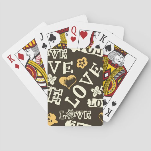 Hand Drawn Love Pattern Pokerkaarten (Achterkant)