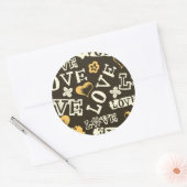 Hand Drawn Love Pattern Ronde Sticker (Envelop)