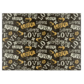 Hand Drawn Love Pattern Snijplank (Voorkant)