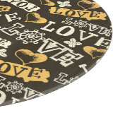 Hand Drawn Love Pattern Snijplank (Hoek)