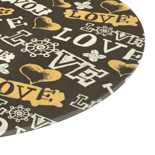 Hand Drawn Love Pattern Snijplank (Hoek)