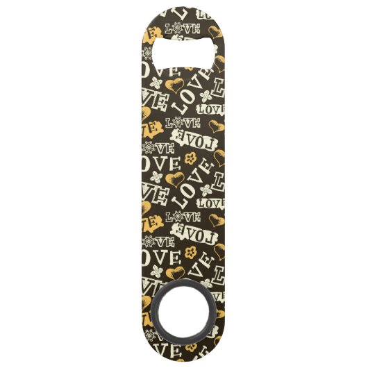 Hand Drawn Love Pattern Speed Flessenopener (Achterkant)