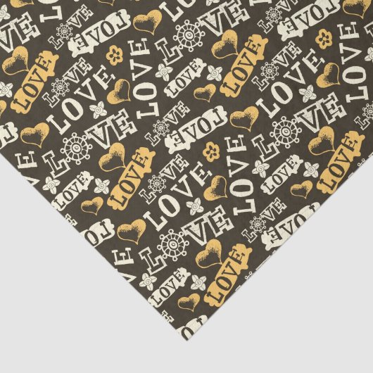 Hand Drawn Love Pattern Tissuepapier (Detail)