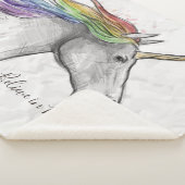 Hand Drawn Magical Unicorn. Geloof in Miracles. Sherpa Deken (3/4)