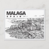 Hand drawn Malaga Spain Landmark Briefkaart (Voorkant)