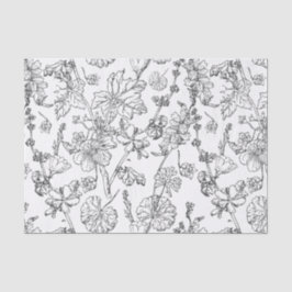 Hand Drawn Mallow Medicinal Cosmetic Wildflower Ti Tissuepapier