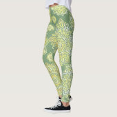 Hand Drawn Mandala Boho Sage Green Leggings (Links)
