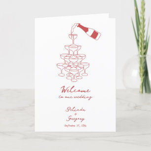 Hand Drawn Maroon Wedding Order of Service Programma