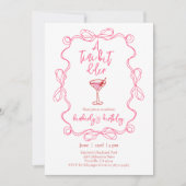 Hand drawn Martini A Tiny Bit Older Birthday Party Kaart (Voorkant)