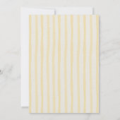Hand-Drawn Martini Yellow Striped Bridal Shower  Kaart (Achterkant)