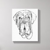 Hand-Drawn Mastiff Portrait Canvas Art (Voorkant)