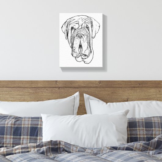 Hand-Drawn Mastiff Portrait Canvas Art (Insitu (Slaapkamer))