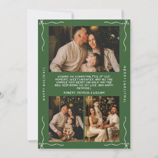 Hand Drawn Merry and Bright Arch Photo Christmas Feestdagenkaart (Achterkant)