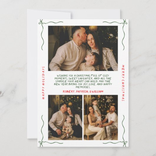 Hand Drawn Merry and Bright Arch Photo Christmas Feestdagenkaart (Achterkant)