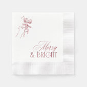Hand Drawn Merry & Bright Christmas Holiday Party Servet (Voorkant)