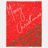 Hand-Drawn Merry Christmas Fleece Deken (Voorkant)