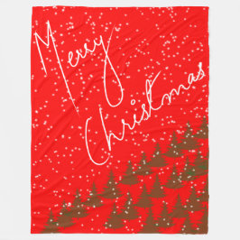 Hand-Drawn Merry Christmas Fleece Deken