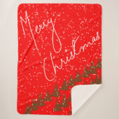 Hand-Drawn Merry Christmas Sherpa Deken (Voorkant)
