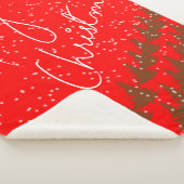 Hand-Drawn Merry Christmas Sherpa Deken (3/4)