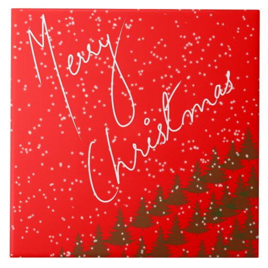 Hand-Drawn Merry Christmas Tegeltje (Voorkant)