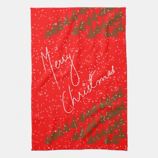 Hand-Drawn Merry Christmas Theedoek (Verticaal)