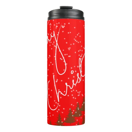 Hand-Drawn Merry Christmas Thermosbeker (Voorkant)