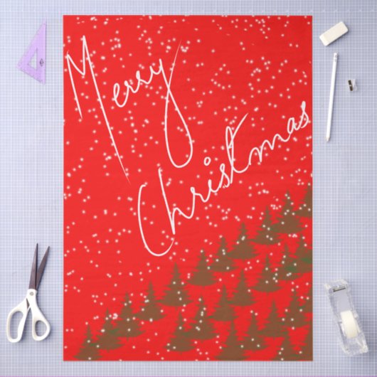 Hand-Drawn Merry Christmas Tissuepapier (Craft)